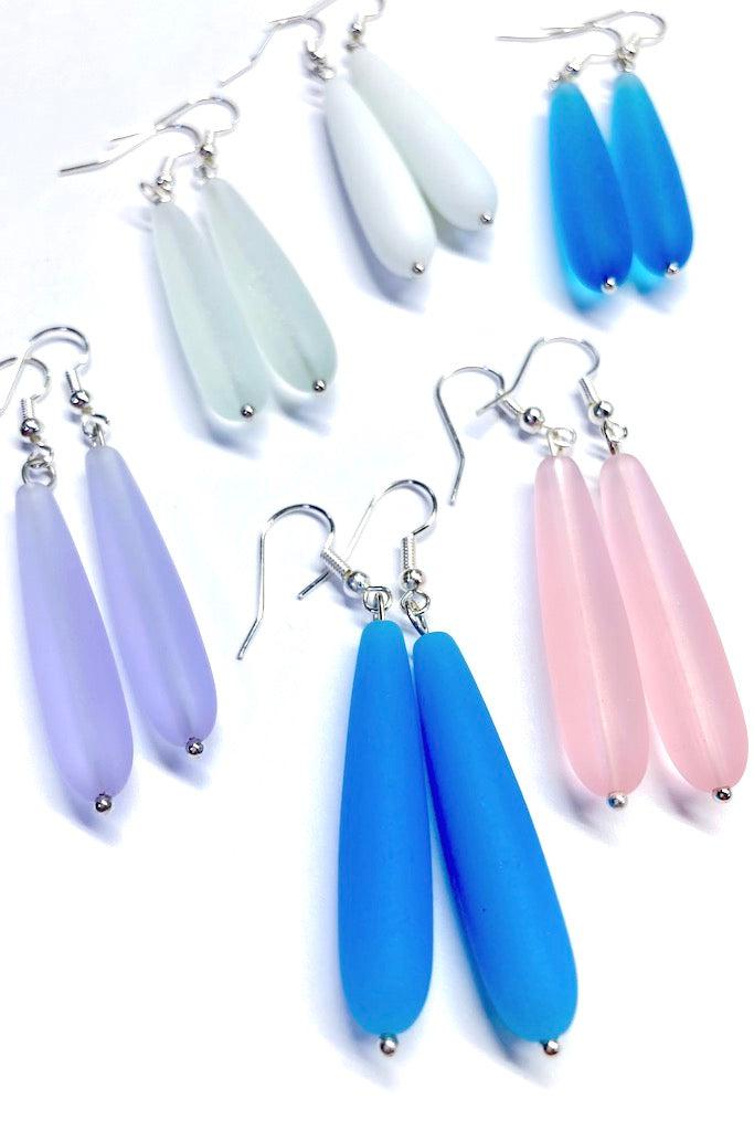 Sea Glass Drop Earrings-ThisBlueBird