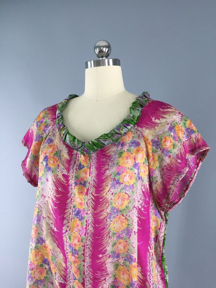 Silk T-Shirt Blouse / Vintage Indian Silk Sari - ThisBlueBird