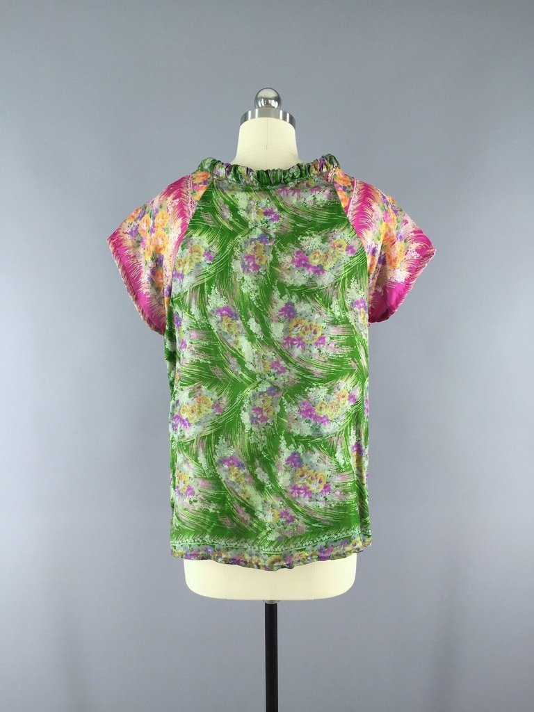Silk T-Shirt Blouse / Vintage Indian Silk Sari - ThisBlueBird