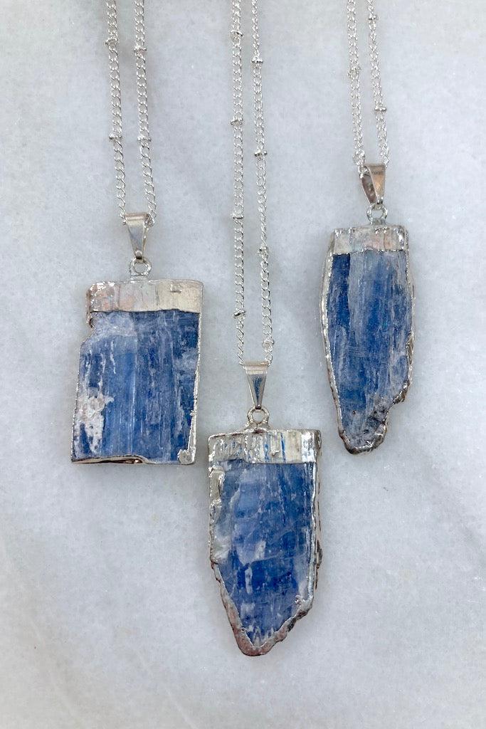 Silver Kyanite Necklace-ThisBlueBird