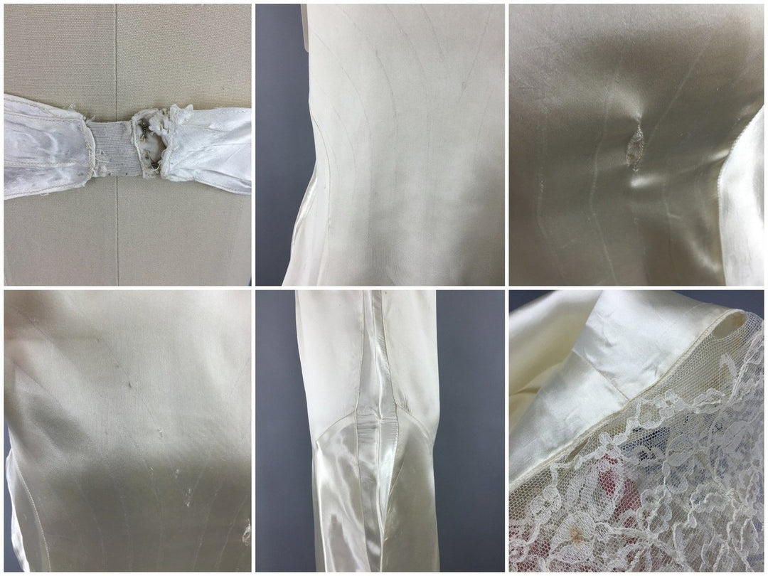 Vintage 1920s - 1930s Satin Wedding Dress - ThisBlueBird