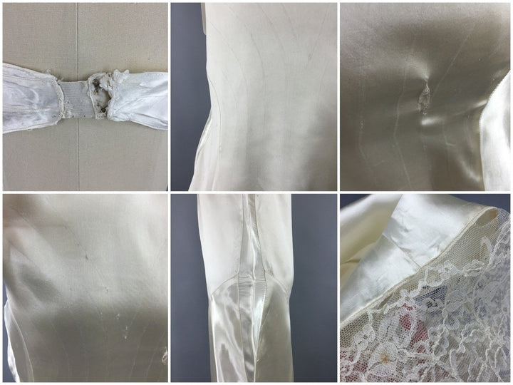 Vintage 1920s - 1930s Satin Wedding Dress - ThisBlueBird