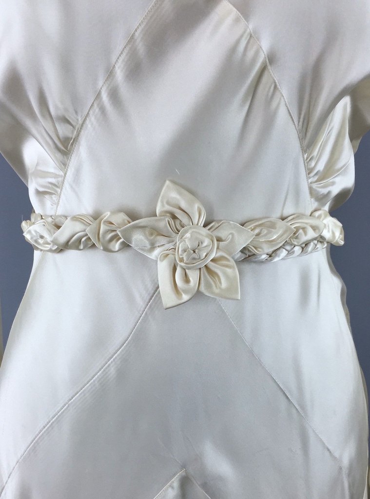 1930s Silk Satin Dress