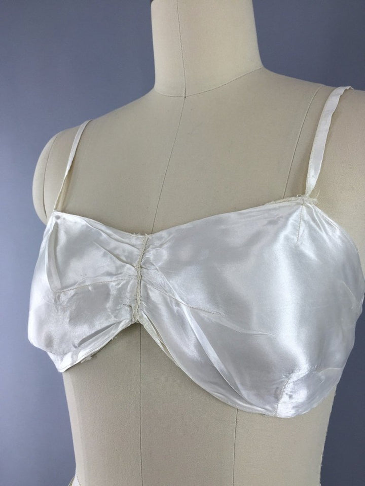 Vintage 1920s - 1930s Satin Wedding Dress - ThisBlueBird