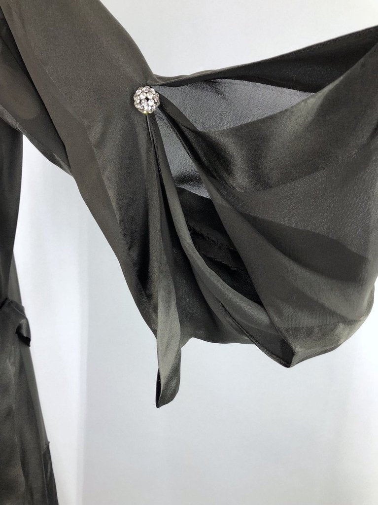 Vintage 1920s 1930s Silk Dress with Matching Vest - ThisBlueBird