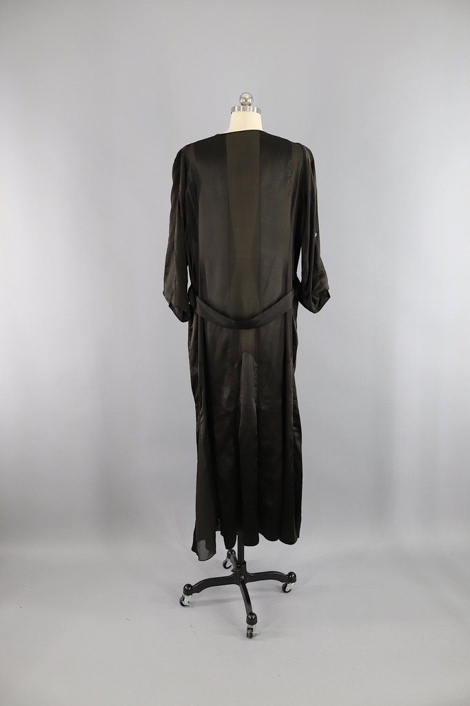 Vintage 1920s 1930s Silk Dress with Matching Vest - ThisBlueBird