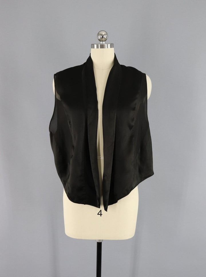 Vintage 1920s 1930s Silk Dress with Matching Vest - ThisBlueBird