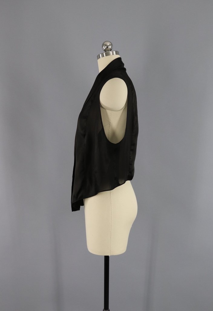 Vintage 1920s 1930s Silk Dress with Matching Vest - ThisBlueBird