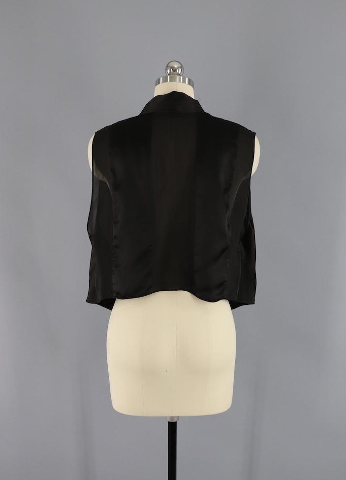 Vintage 1920s 1930s Silk Dress with Matching Vest - ThisBlueBird