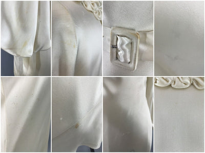 Vintage 1930s Ivory Silk Satin Bias Cut Wedding Dress - ThisBlueBird