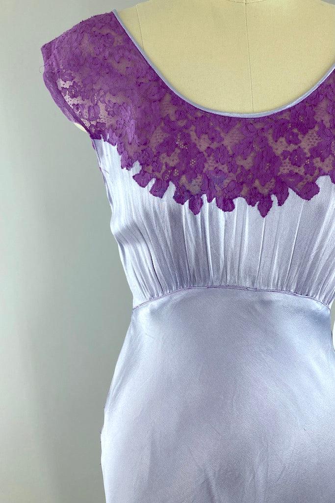 Vintage 1930s Lavender Satin Gown-ThisBlueBird