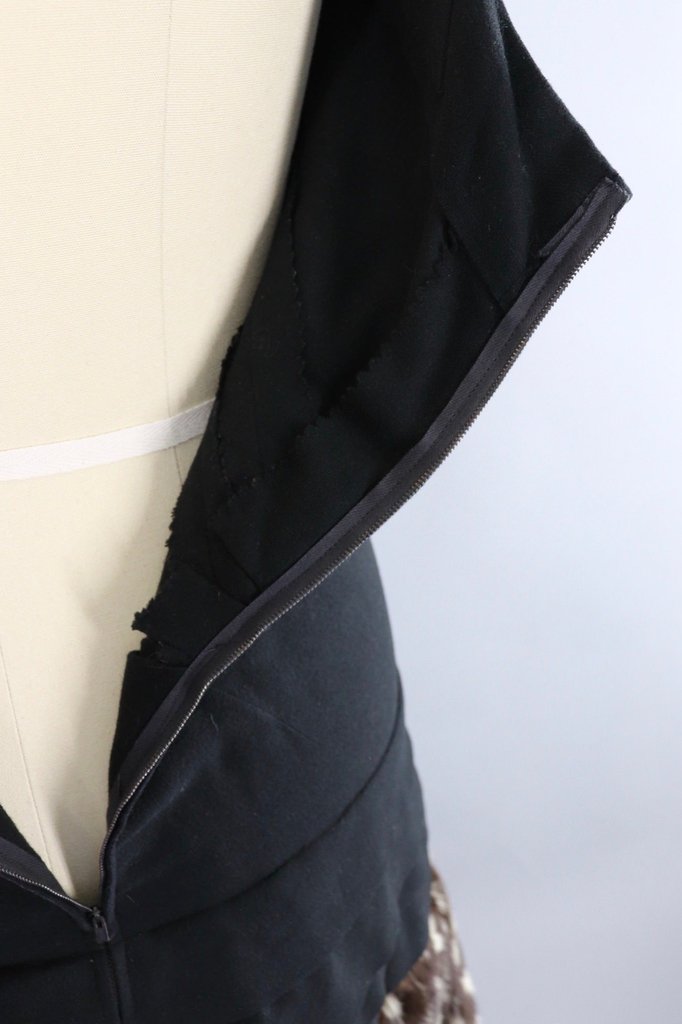 Vintage 1940s Hattie Carnegie Black Dress with Fur Trim and Jacket - ThisBlueBird