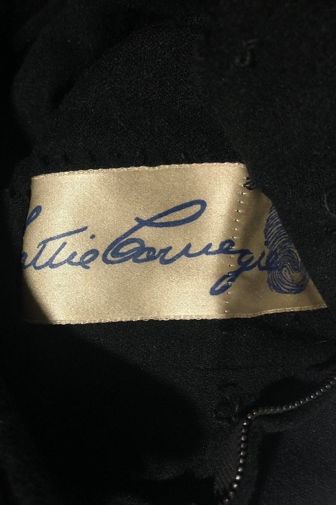 Vintage 1940s Hattie Carnegie Black Dress with Fur Trim and Jacket - ThisBlueBird