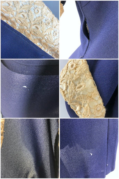 Vintage 1940s Navy Lace Dress-ThisBlueBird - Modern Vintage