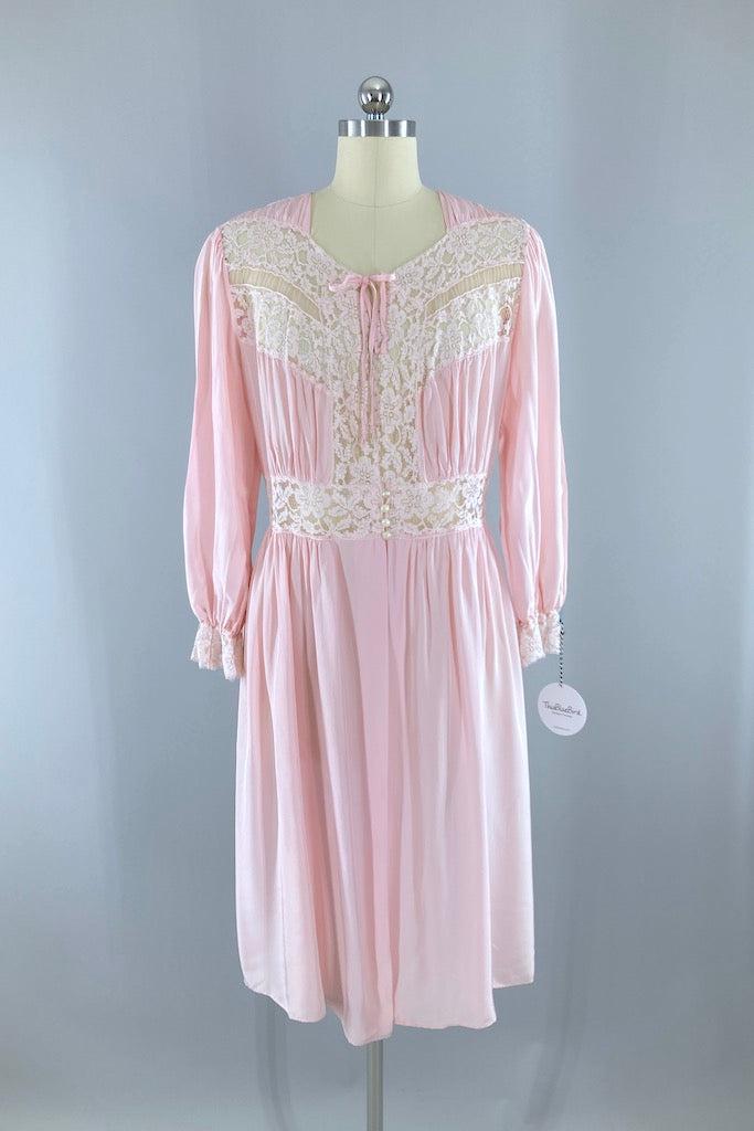 Vintage 1940s Pastel Pink Robe-ThisBlueBird