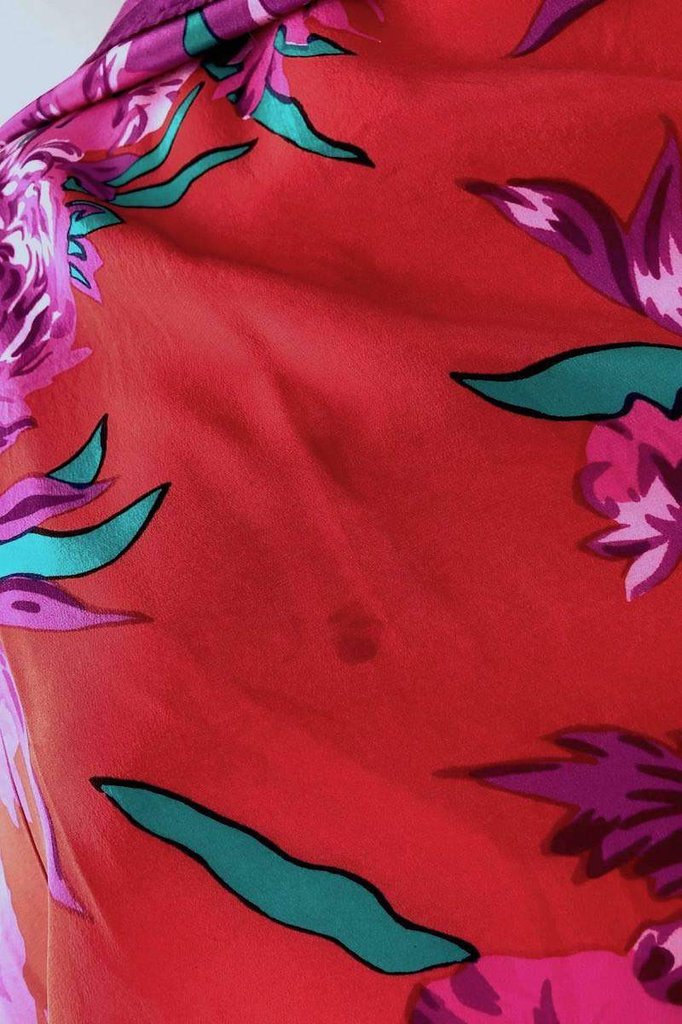Vintage 1940s Silk Scarf / Peony Petunia Floral Print-ThisBlueBird - Modern Vintage