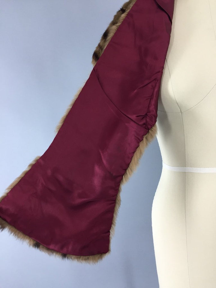 Vintage 1940s Small Dark Brown Fur Stole Wrap - ThisBlueBird