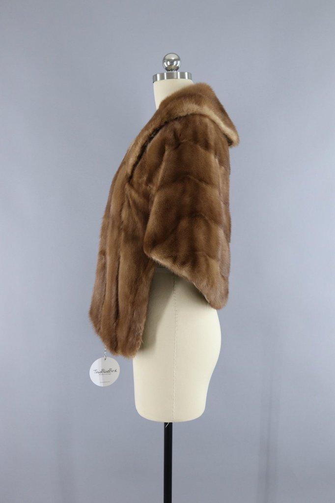 Vintage 1940s to 1950s Vandervoort's Brown Fur Stole Cape - ThisBlueBird