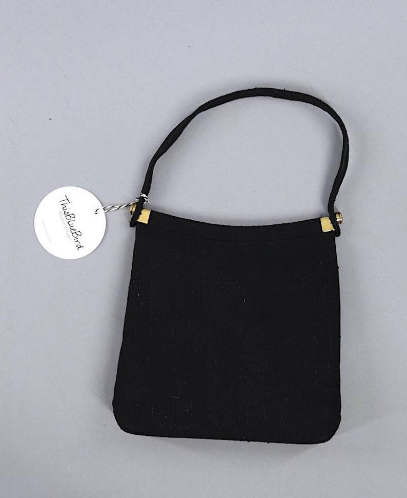 Vintage 1950s Black Handbag-ThisBlueBird - Modern Vintage