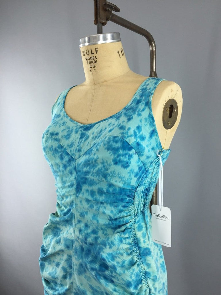 Vintage 1950s Blue Cotton Jantzen Swimsuit - ThisBlueBird