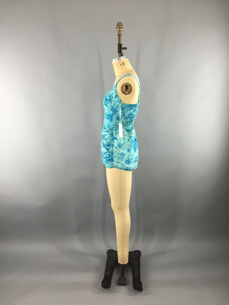 Vintage 1950s Blue Cotton Jantzen Swimsuit - ThisBlueBird
