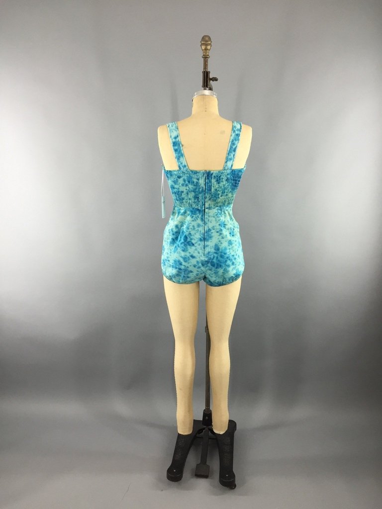Vintage 1950s Blue Cotton Jantzen Swimsuit - ThisBlueBird