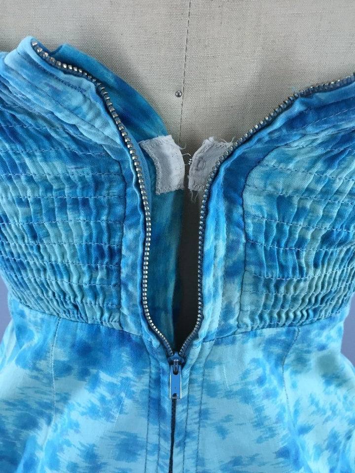 Vintage 1950s Blue Cotton Jantzen Swimsuit - ThisBlueBird