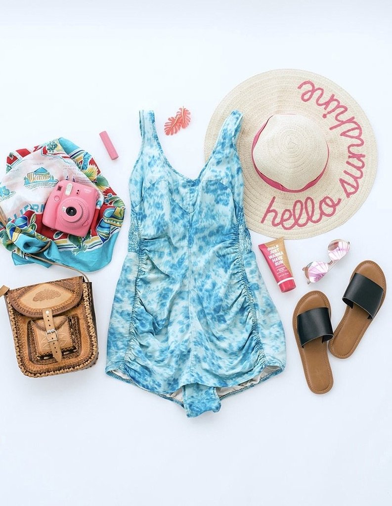 Vintage 1950s Blue Cotton Jantzen Swimsuit-ThisBlueBird - Modern Vintage