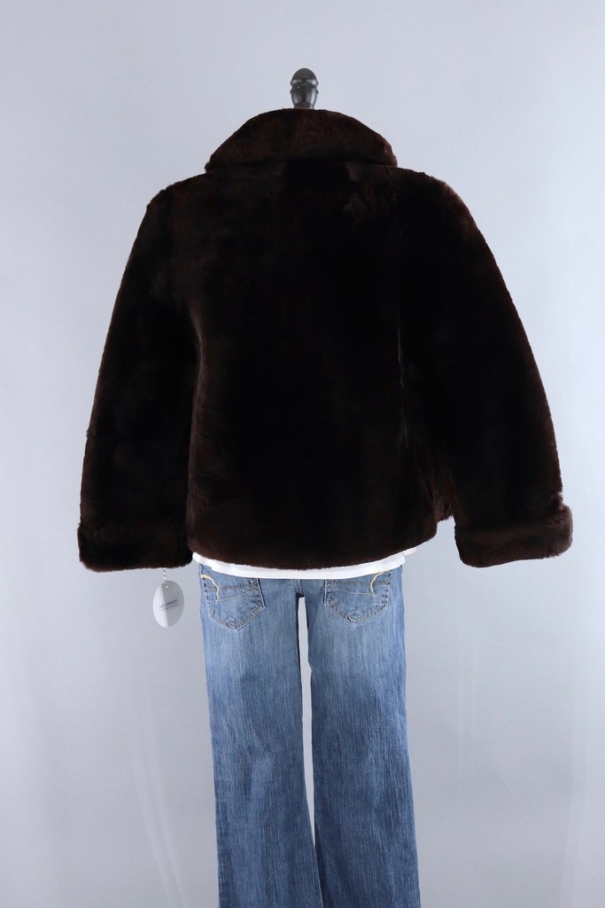 Vintage 1950s Brown Mouton Fur Jacket - ThisBlueBird