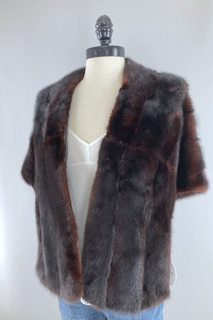 Vintage 1950s Dark Brown Fur Stole-ThisBlueBird