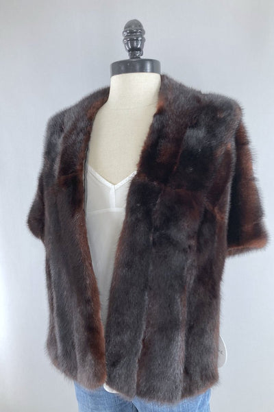 Vintage 1950s Dark Brown Fur Stole-ThisBlueBird