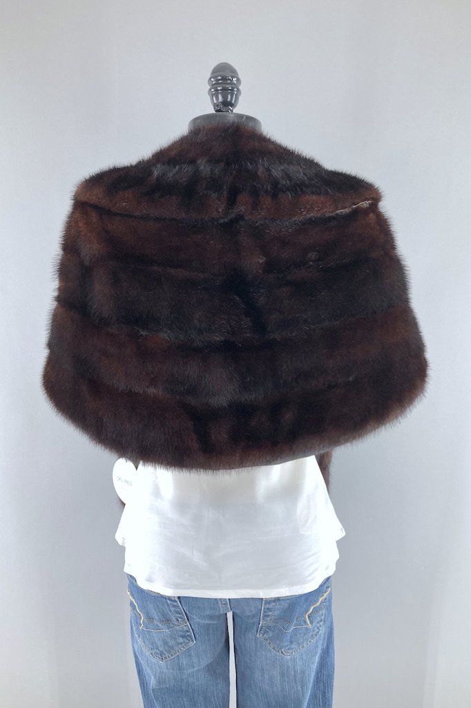 Vintage 1950s Dark Brown Fur Stole-ThisBlueBird