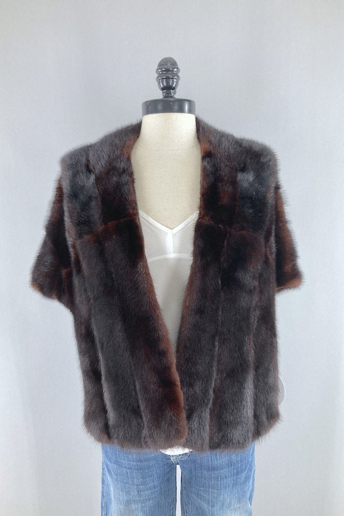 Vintage 1950s Dark Brown Fur Stole-ThisBlueBird