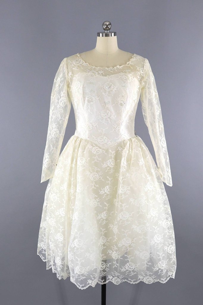 chinese dress ladies Vintage 1950s Lace Wedding Dress – ThisBlueBird