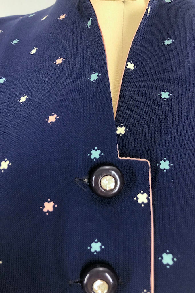 Vintage 1950s Navy Day Dress-ThisBlueBird