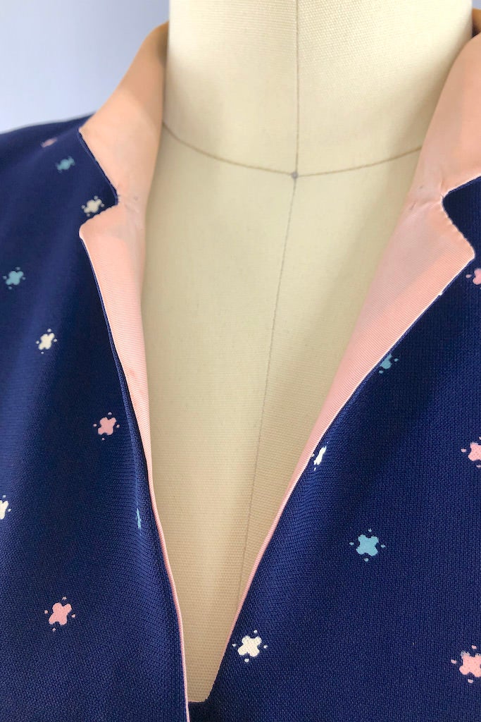 Vintage 1950s Navy Day Dress-ThisBlueBird