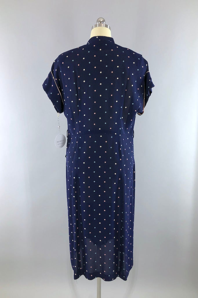 Vintage 1950s Navy Day Dress-ThisBlueBird