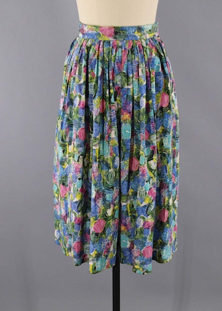 Vintage 1950s Novelty Print Skirt / Paddle &amp; Saddle - ThisBlueBird