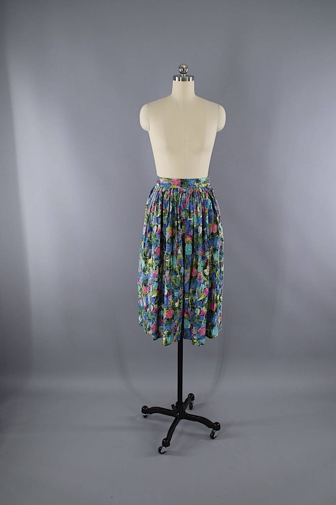 Vintage 1950s Novelty Print Skirt / Paddle &amp; Saddle - ThisBlueBird