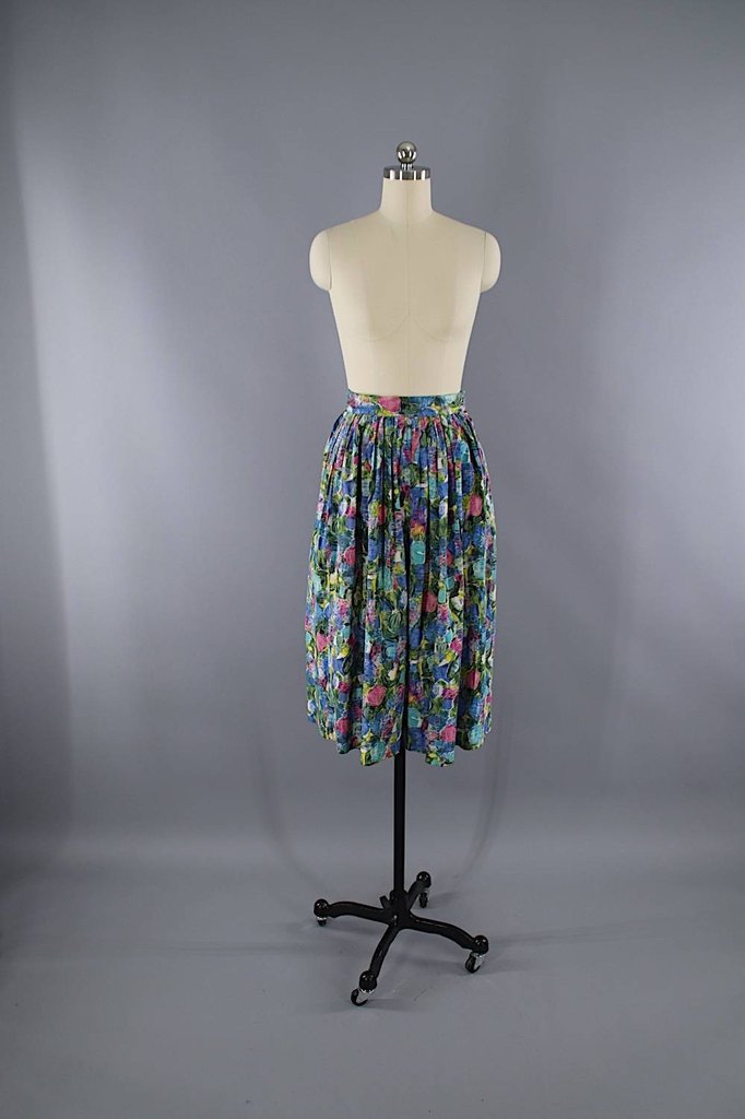 Vintage 1950s Novelty Print Skirt / Paddle & Saddle - ThisBlueBird