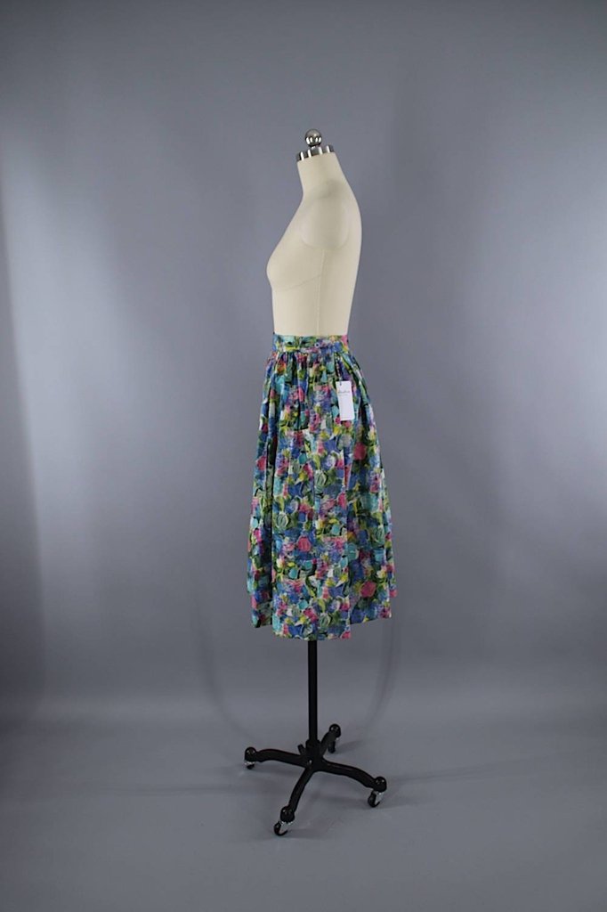 Vintage 1950s Novelty Print Skirt / Paddle &amp; Saddle - ThisBlueBird