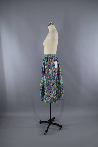 Vintage 1950s Novelty Print Skirt / Paddle & Saddle - ThisBlueBird