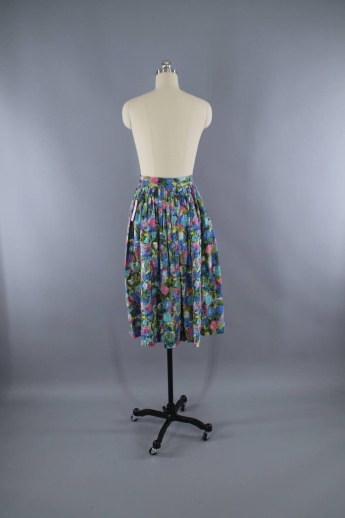 Vintage 1950s Novelty Print Skirt / Paddle &amp; Saddle - ThisBlueBird