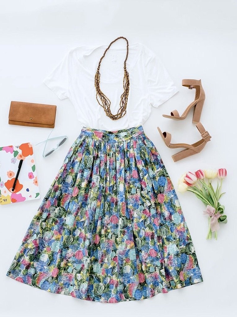 Vintage 1950s Novelty Print Skirt-ThisBlueBird - Modern Vintage