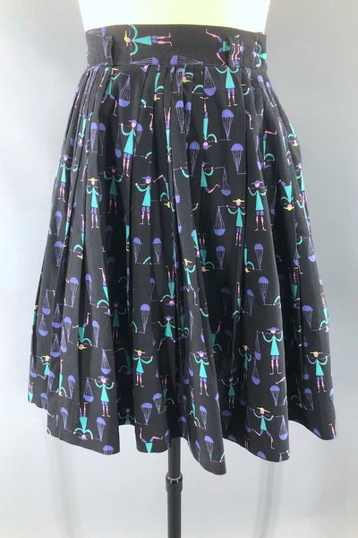 Vintage 1950s Novelty Print Skirt-ThisBlueBird - Modern Vintage