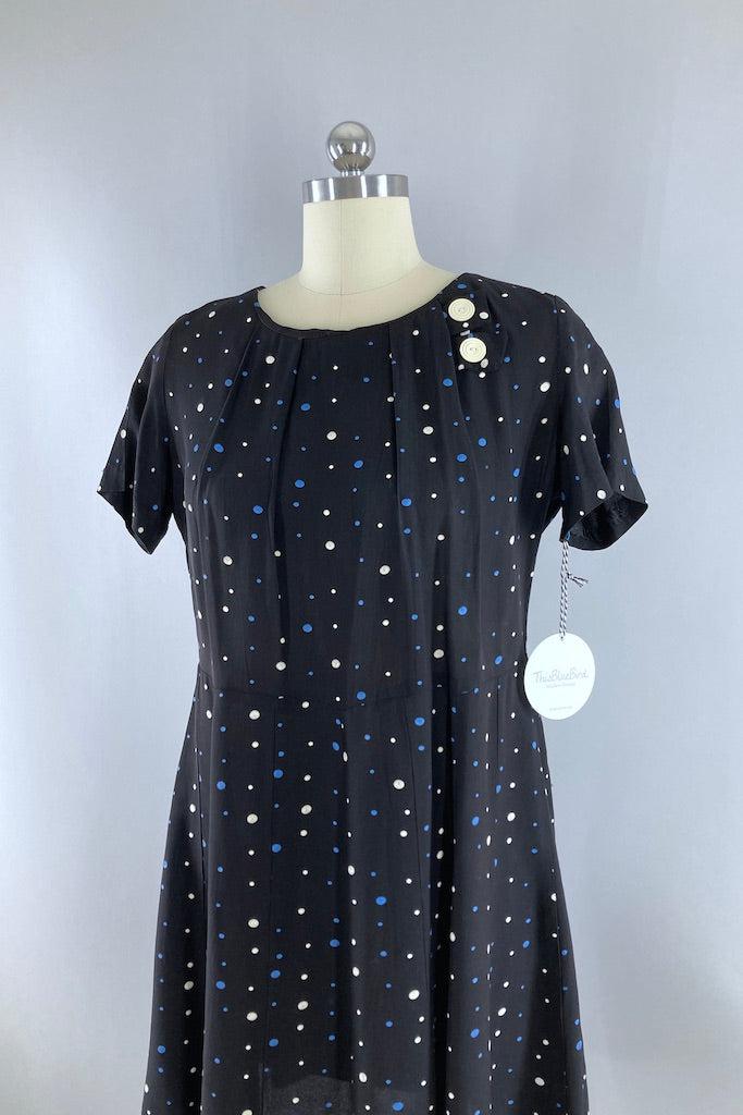 Vintage 1950s Polka Dot Dress-ThisBlueBird