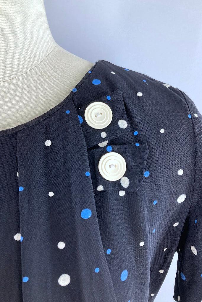 Vintage 1950s Polka Dot Dress-ThisBlueBird
