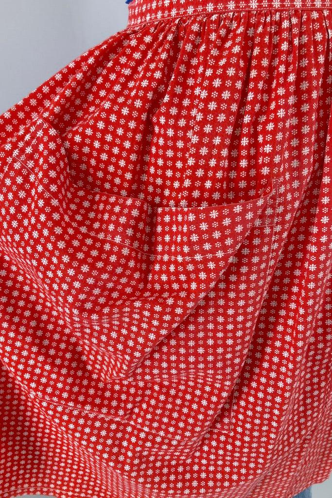 Vintage 1950s Red Stars Half Apron-ThisBlueBird
