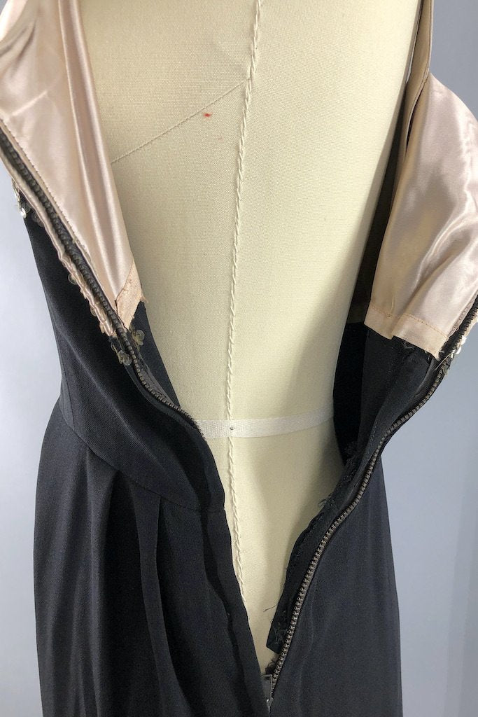 Vintage 1950s Sequined Satin Dress-ThisBlueBird - Modern Vintage