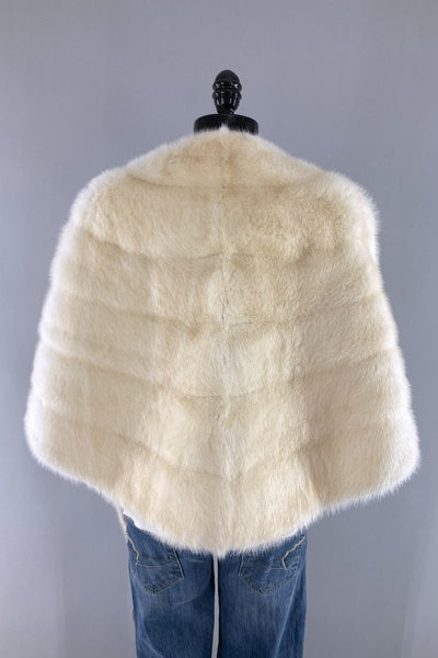 Vintage 1950s Winter White Fur Stole-ThisBlueBird